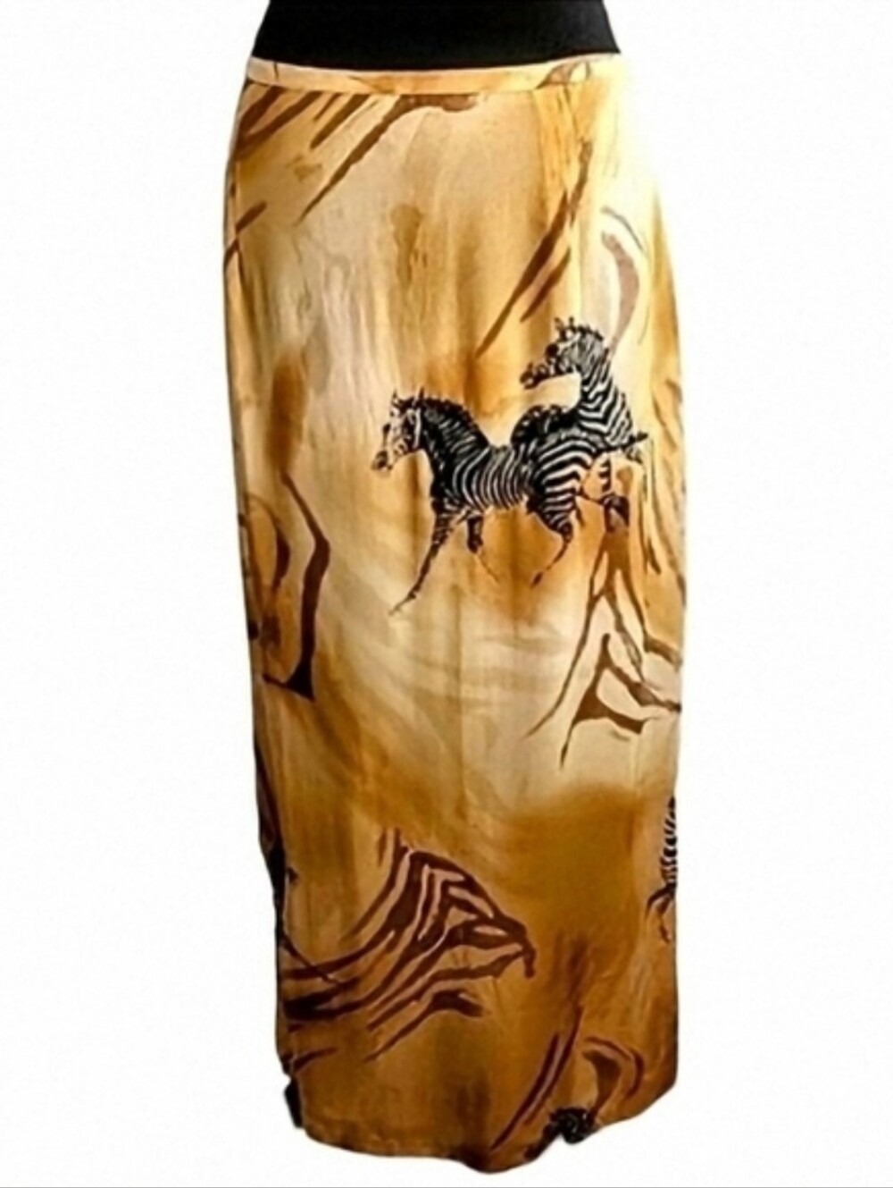 Vintage 2002 Silk Club Collection Safari Zebra Maxi.Silk Club Collection Sz. L